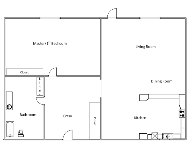 1 Bedroom downstairs floor plan 1 Bedroom downstairs floor plan