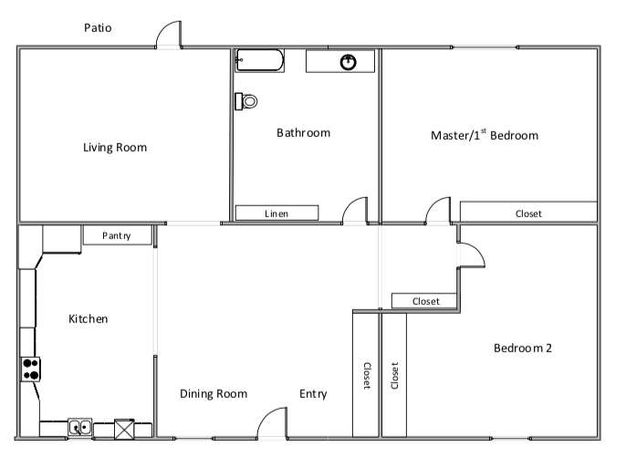 2 bedroom floor plan 2 bedroom floor plan