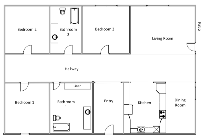 3 Bedroom floor plan 3 Bedroom floor plan