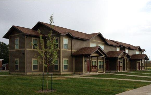 Exterior building elevation and lawn