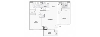2 Bed 2 Bath Floor Plan, in Sedona at Lone Mountain , NV, Lone Mountain Rd