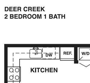 2 Bed / 1 Bath