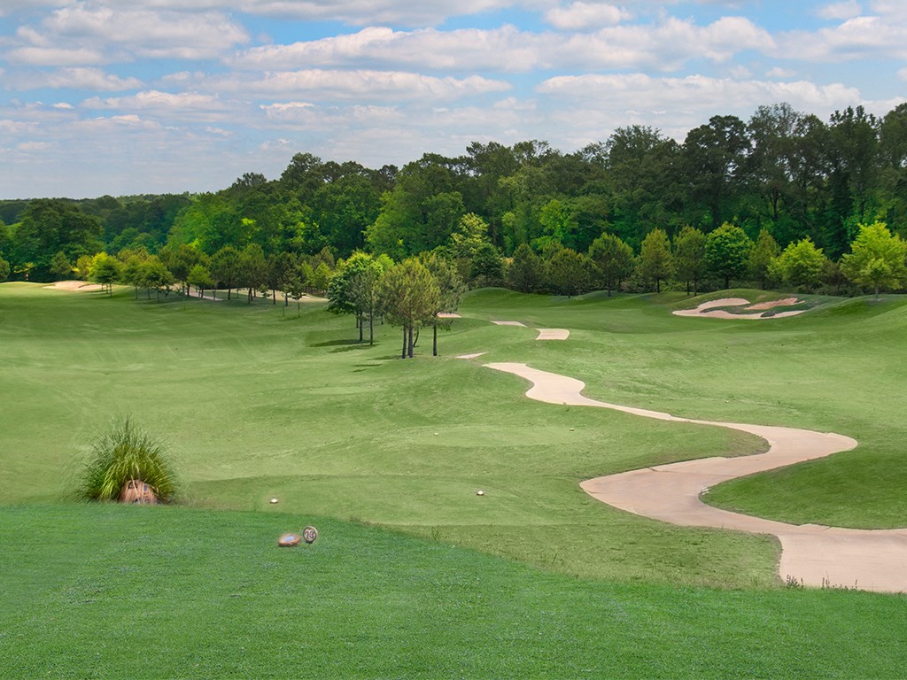 a view of the 18th green at the links at governors golf course