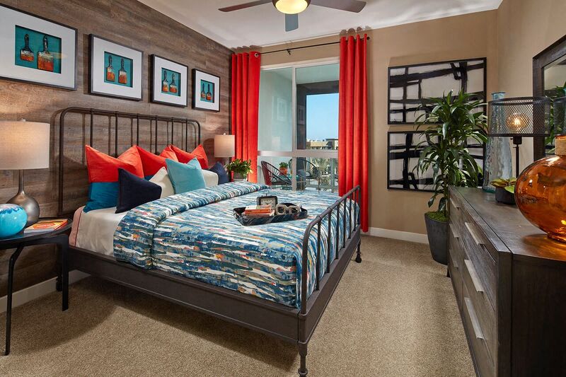 nine-foot ceilings, designer paint and lighting,over-sized windows