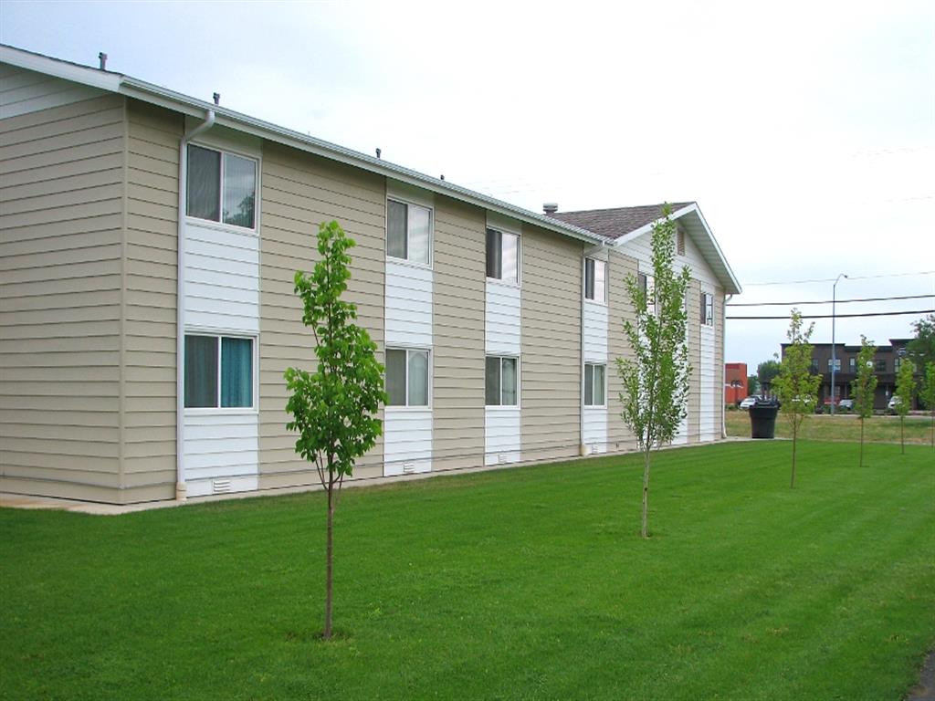 Lawn behind building