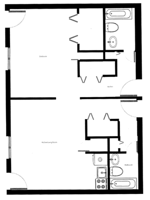 1 bedroom deluxe floor plan 1 bedroom deluxe floor plan