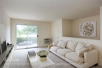 Spacious Living Room With Private Balcony at Southwood Luxury Apartments, North Amityville, NY, 11701