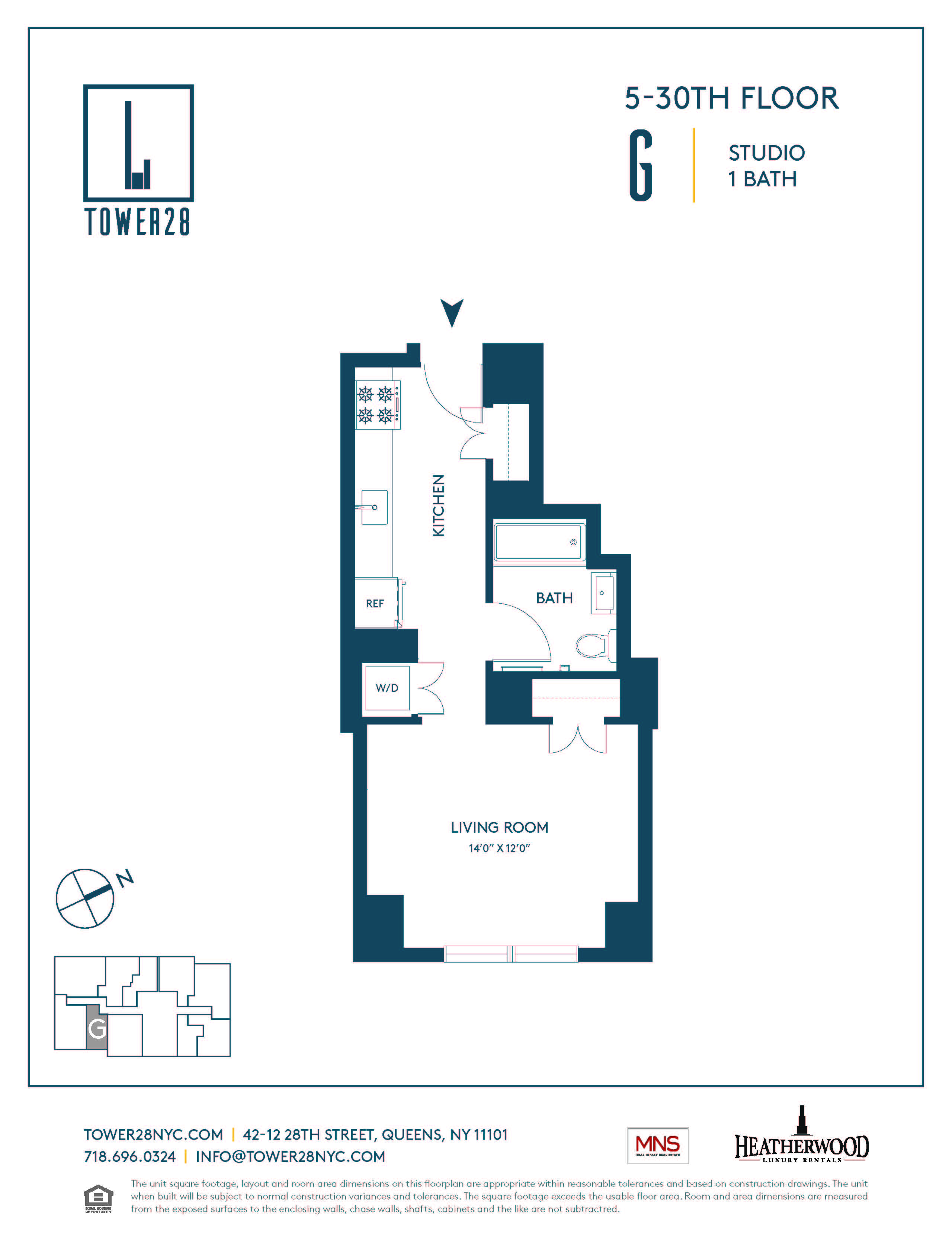 5-45 G Floor Plan at Tower 28, Long Island City, New York
