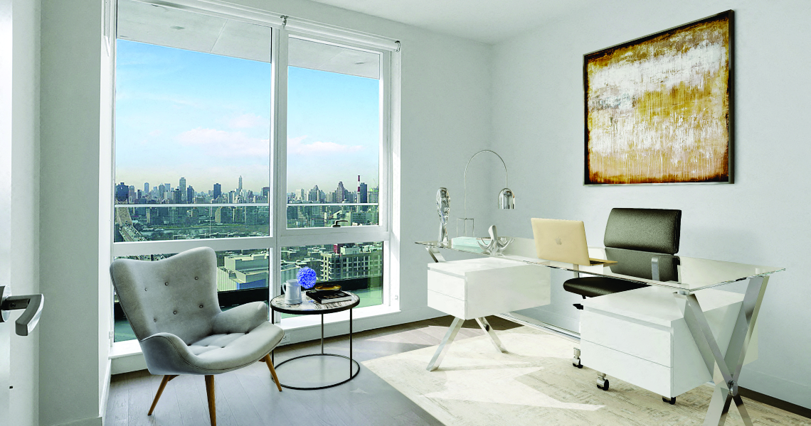 Room Set-Up as an Office at Tower 28, Long Island City, New York