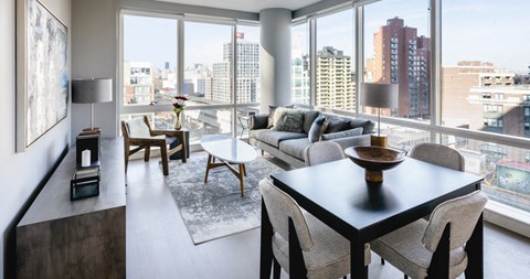Living and Dining Room Area  at Tower 28, Long Island City, 11101