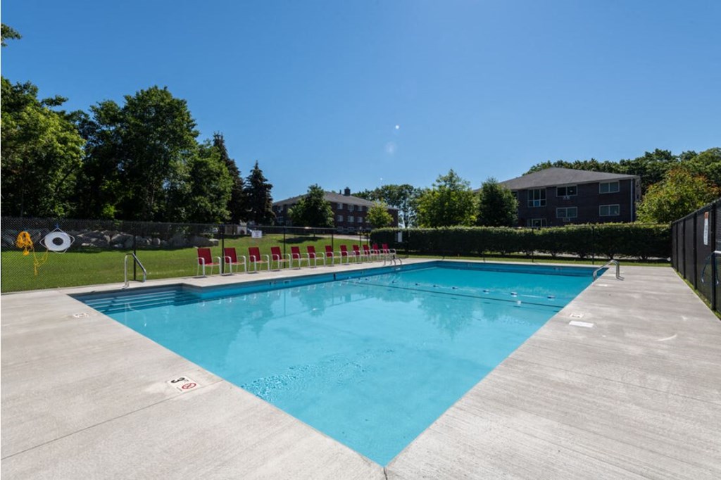 the swimming pool at the apartments for rent