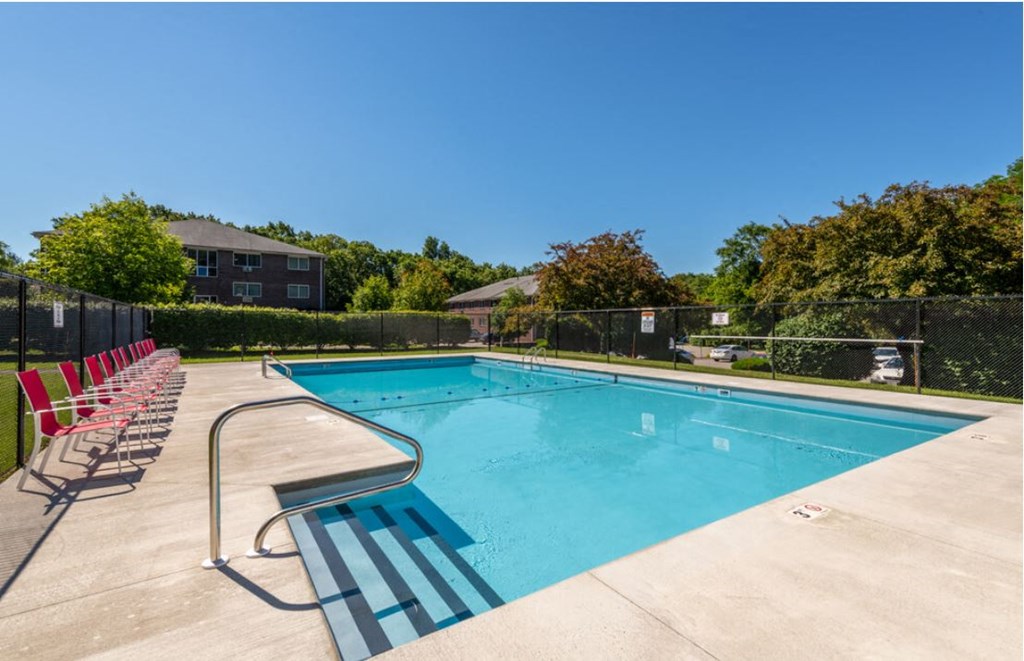 the swimming pool at the apartments for rent