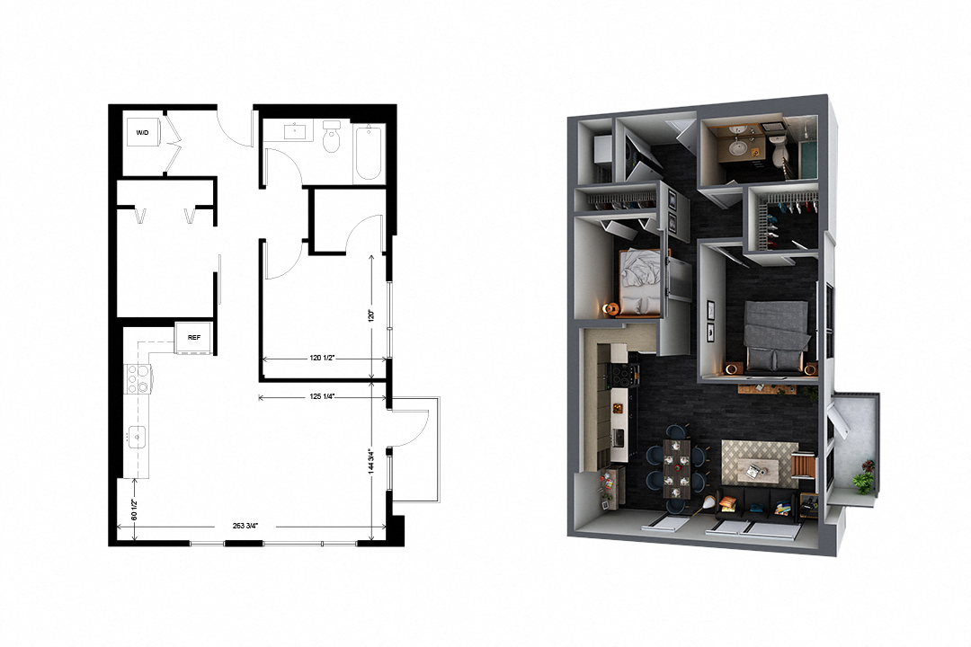 1 Bedroom Den - Westlake Steps & Marina