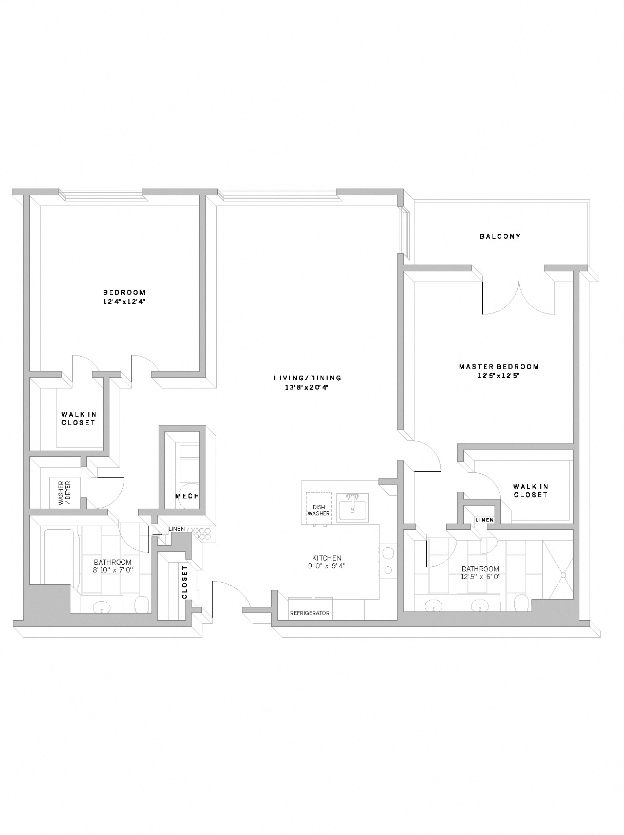 Floor Plan B2 at AVE Florham Park, New Jersey