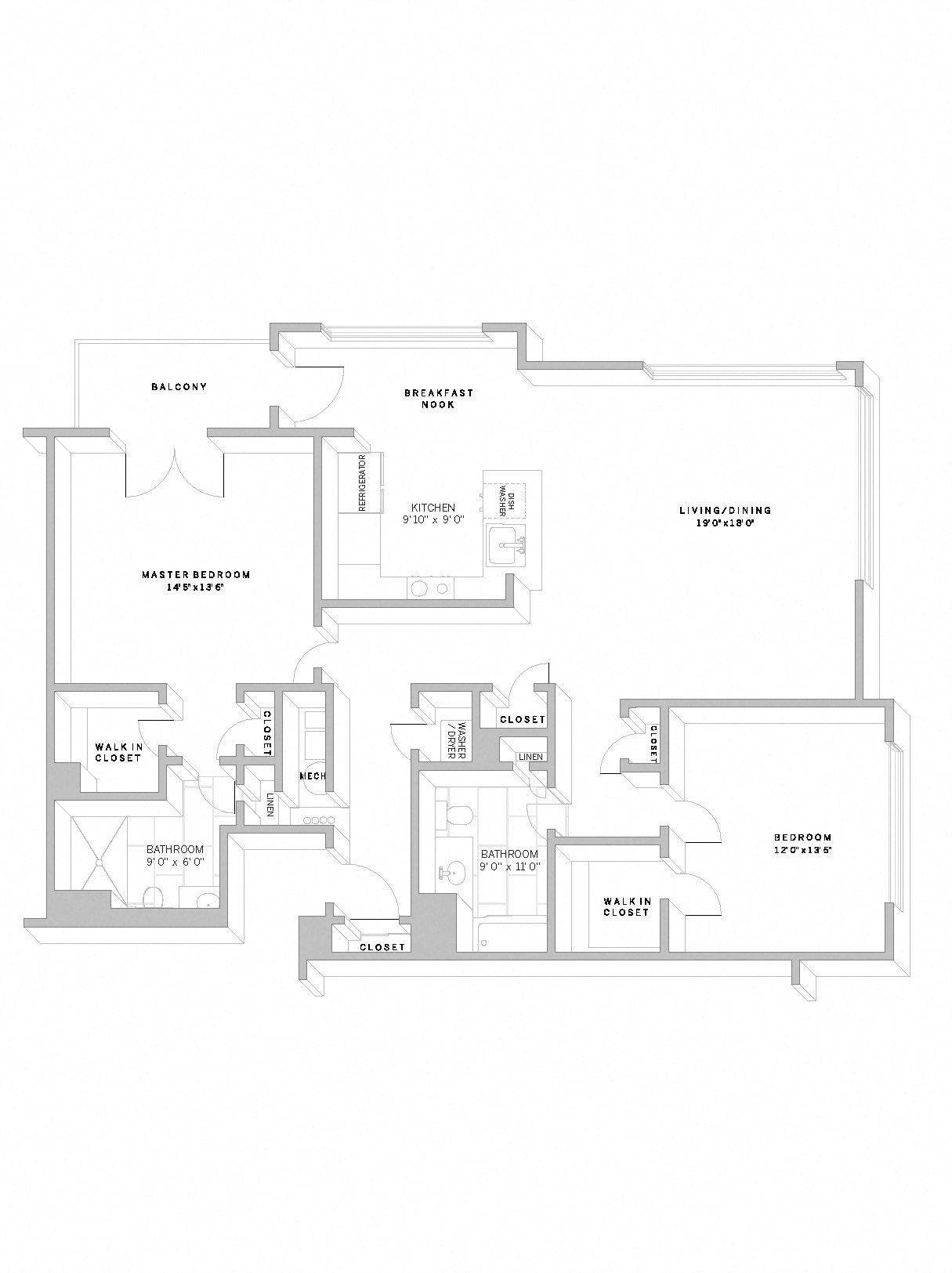 Floor Plan B3 at AVE Florham Park, New Jersey, 07932