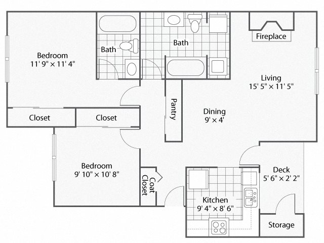 Windsor Apartments For Rent in Renton, WA 98059 2 Bedroom_2 BathroomCanterberry | Windsor Apartments For Rent in Renton, WA 98059