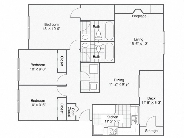 Windsor Apartments For Rent in Renton, WA 98059 3 Bedroom_2Bathroom_Monarch | Windsor Apartments For Rent in Renton, WA 98059