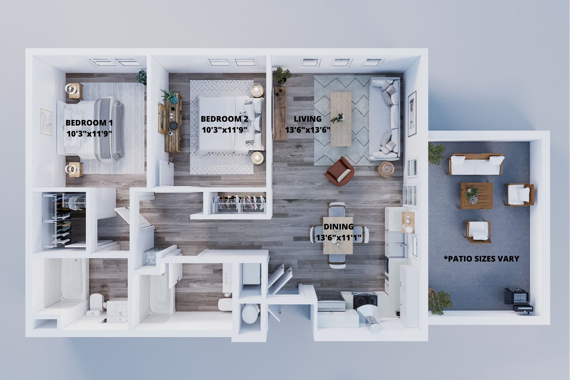 2 Bed 2 Bath Type D at Plaza Riviera, Santa Barbara, 93103