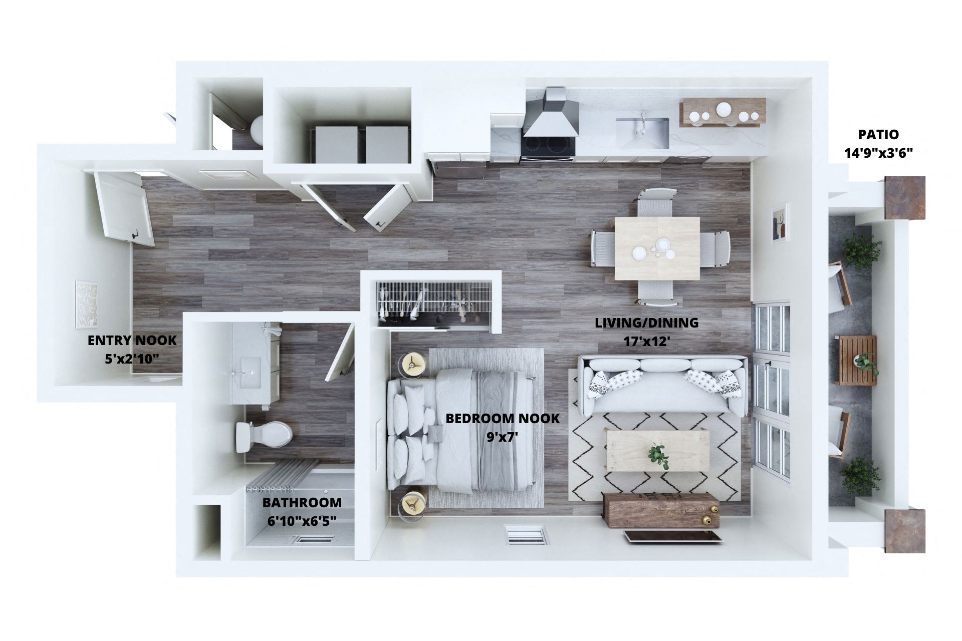 Studio Type B (Unit 110) at Plaza Riviera, Santa Barbara, CA