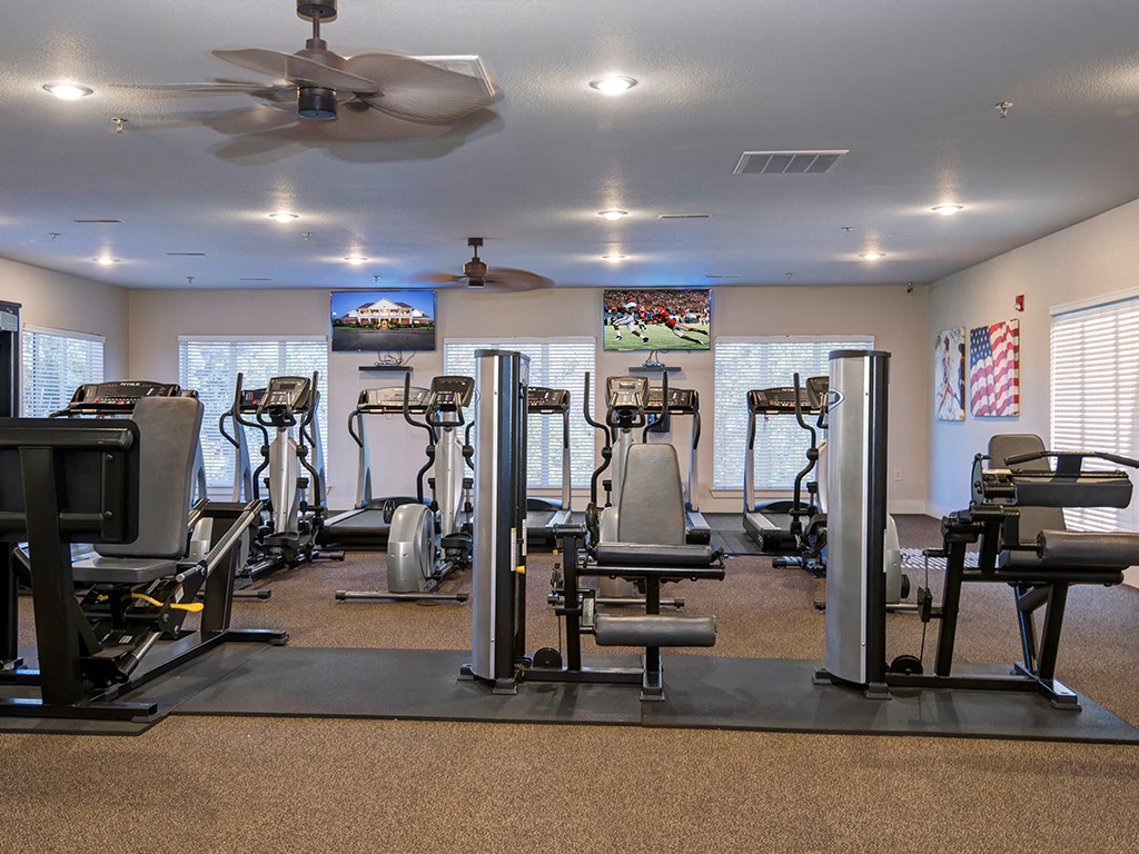 the gym has plenty of exercise equipment for your use