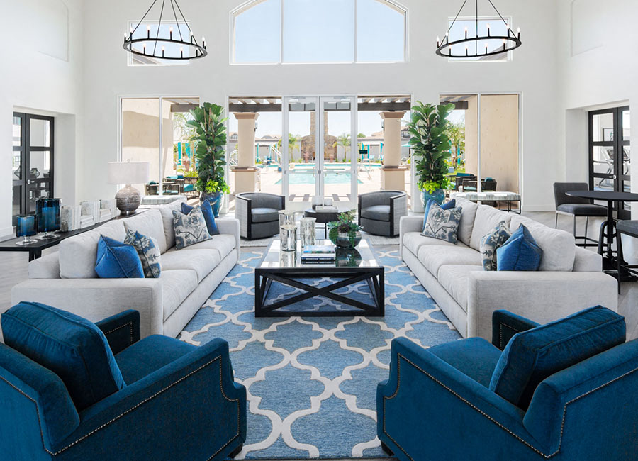 Rocklin CA Apartments - The James - FPI - Cozy Clubhouse Lounge