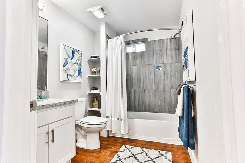 Bathroom l The James Apartments in Rocklin CA 