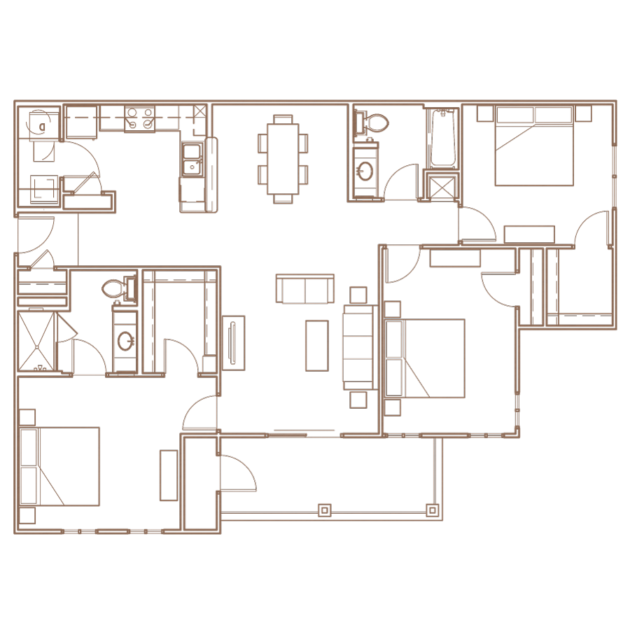 Whitewater Floorplan Layout 3 Bedroom Floorplan Layout at The Village at Apison Pike, Ooltewah, Tennessee