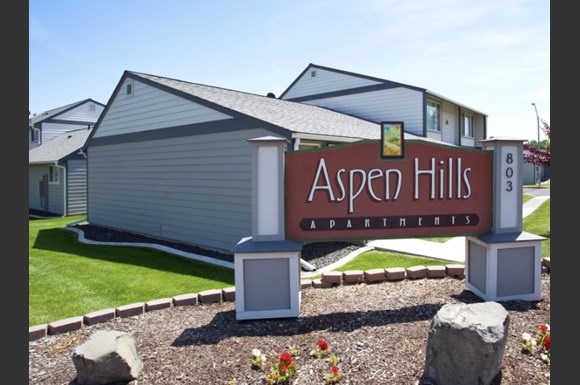 Aspen Hills Apartments 803 S Olympia Street Kennewick Wa Rentcafé Kennewick Wa Aspen Hills Apartments Sign