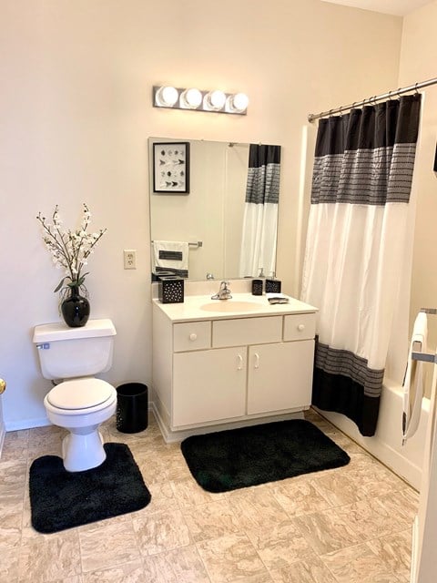Bright Master Bathroom at Blueberry Hill Apartments, Rochester, NY