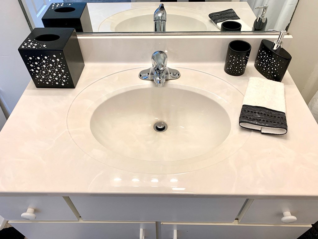 Updated Bathroom Counter at Blueberry Hill Apartments, Rochester, NY