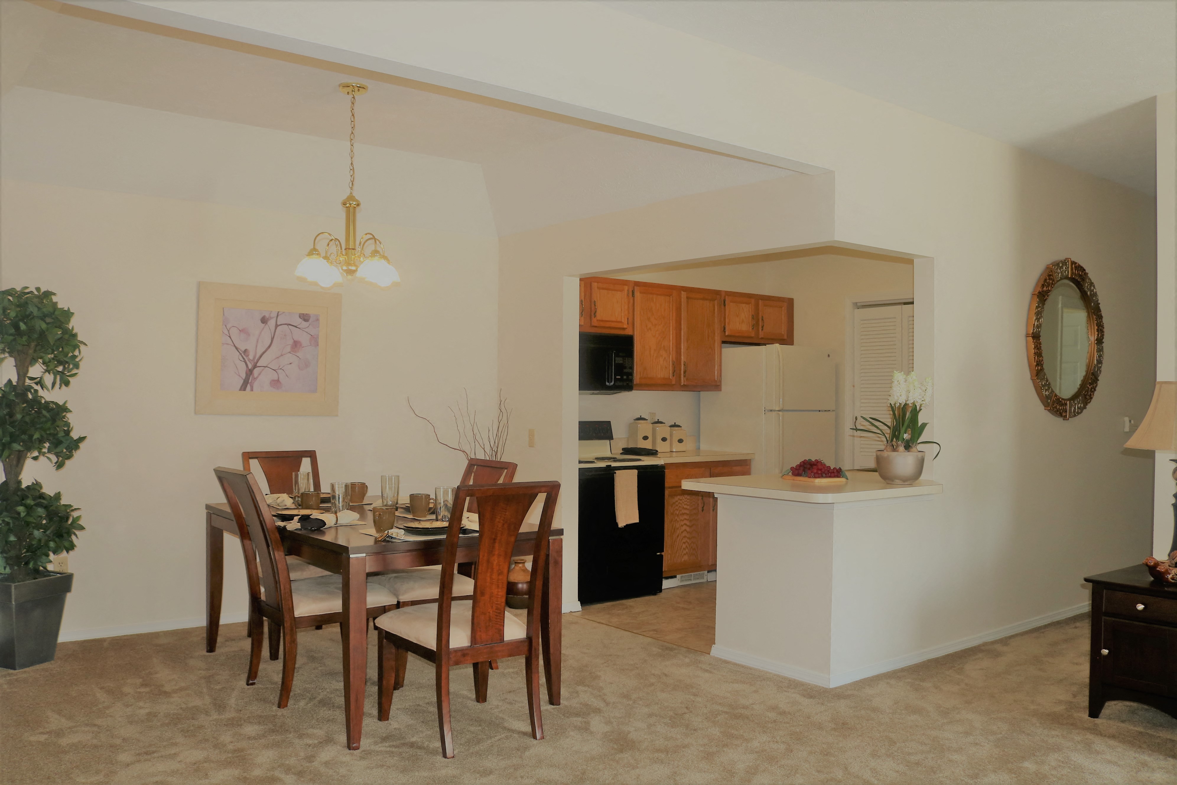 Bright Dining Room and Kitchen at Blueberry Hill Apartments, Rochester, NY