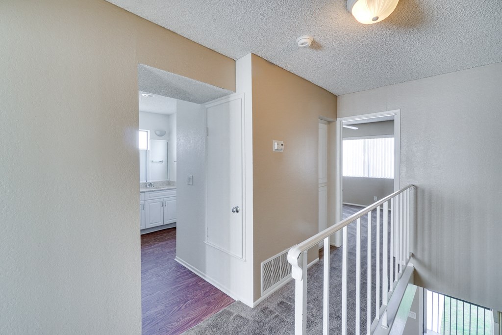 Bedroom Come Bath Area at Highlander Park Apts, Riverside, California