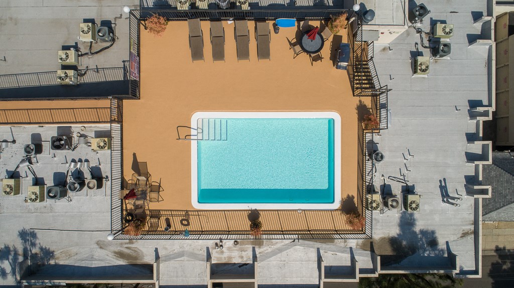 Aerial Pool View at Hillside View, Los Angeles, California
