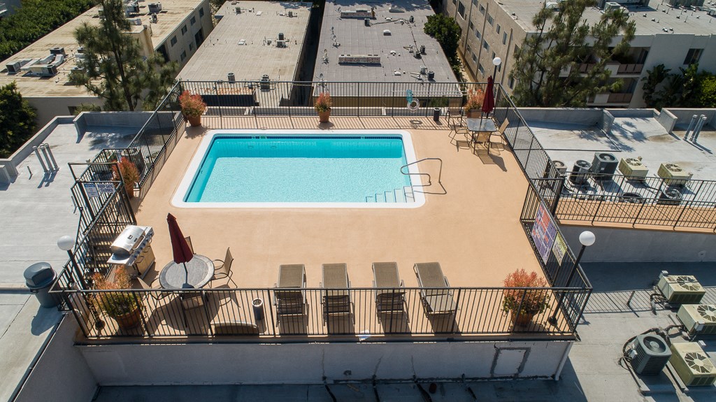 Drone Pool View at Hillside View, Los Angeles