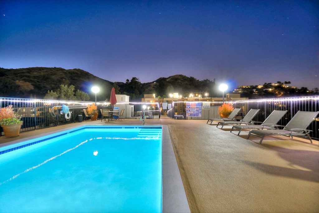 Pool In Night at Hillside View, Los Angeles