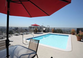 Pool With Relaxing Chairs at Hillside View, Los Angeles, 90046