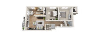 2 Beds 2 Baths A Floor Plan at Joro Properties, Hollywood, CA, 90046