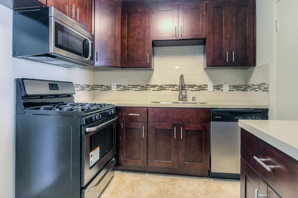 Efficient But Spacious kitchen at La Vista Terrace, Hollywood, CA