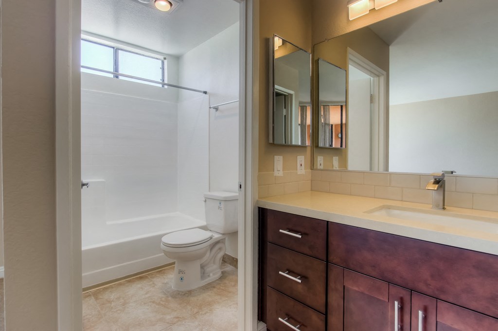 Renovated Units with New Bathroom Vanities at La Vista Terrace, California