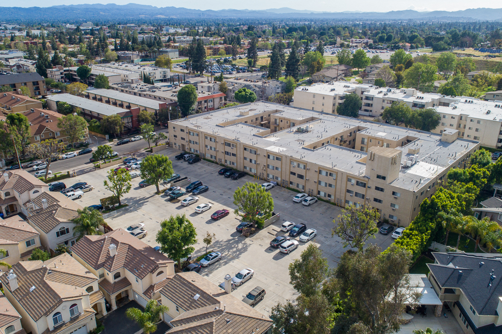 Ariel View Of Parking Space at Park Merridy, Northridge