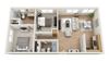 Two Bedroom, Two Bath - B Floor Plan Two Bedroom, Two Bath - B Floor Plan at Park Merridy, Northridge, CA, 91325