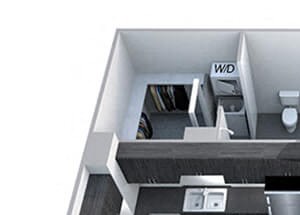 Linden 1 Bedroom 1 Bath Floorplan Linden 1 Bedroom 1 Bath Floorplan at Cycle Apartments, Ft. Collins, CO, 80525