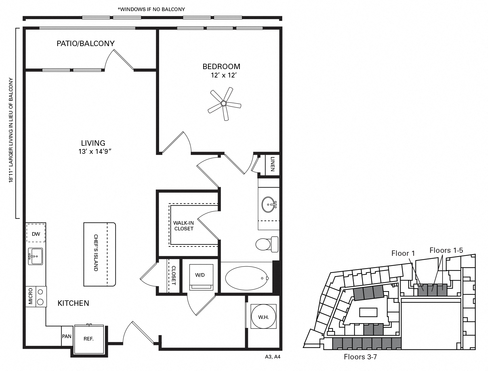 Kenan ADA accessible Floor Plan at Berkshire Chapel Hill, Chapel Hill, 27514