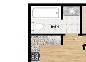 Specious 1 Bedroom 1 Bathroom Floor Plan Specious 1 Bedroom 1 Bathroom Floor Plan at Springtree Apartments, Middleton, 53562