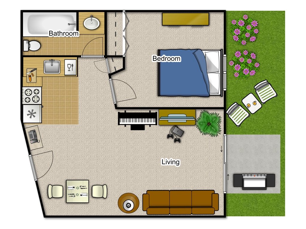 Specious 1 Bedroom 1 Bathroom Floor Plan Specious 1 Bedroom 1 Bathroom Floor Plan at Springtree Apartments, Middleton, 53562