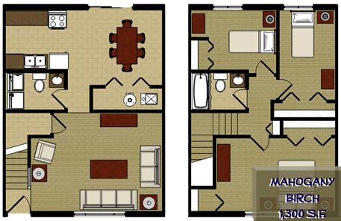 Mohagany Birch 3 Bedroom 1.5 Bathroom Floor Plan Mohagany Birch 3 Bedroom 1.5 Bathroom Floor Plan at The Birches Apartments, Joliet, IL