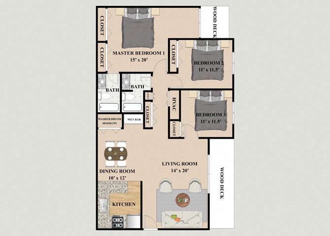 Alpine 3 Bedroom 2 Bathroom Floor Plan Alpine 3 Bedroom 2 Bathroom Floor Plan at Chateau Knoll