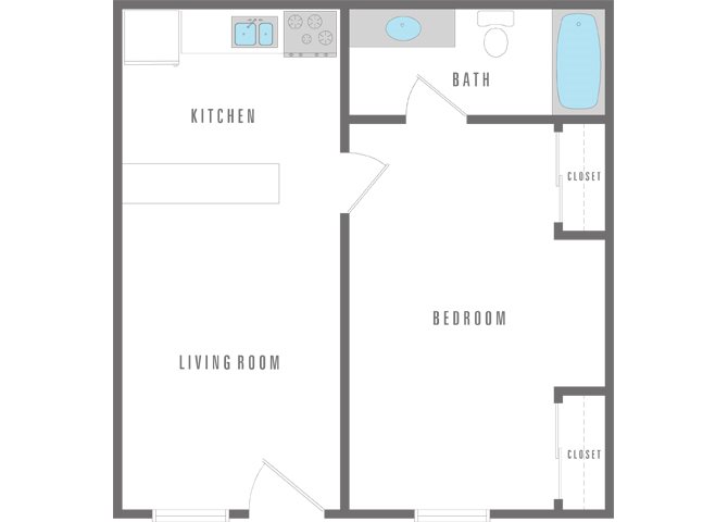 Hampton Court, 1 Bedroom Floor Plan 1
