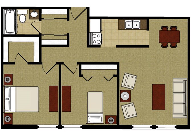 Two Bedroom 2a Floor Plan 4