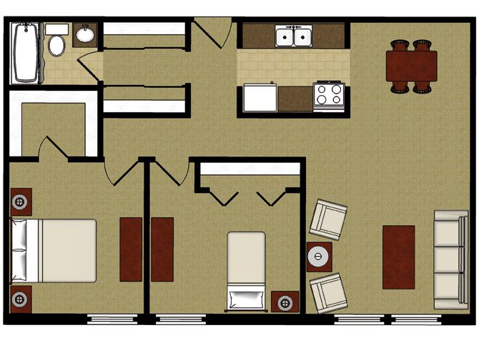 Two Bedroom 2b Floor Plan 3